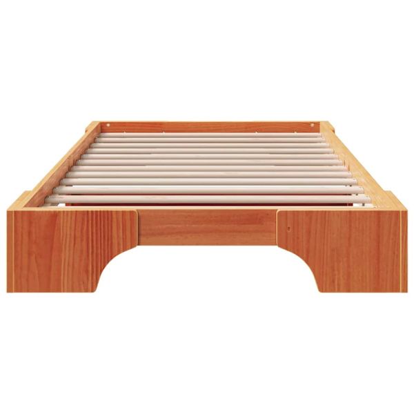 Рамка за легло Кафяво с восъчно покритие 75 x 190 cm