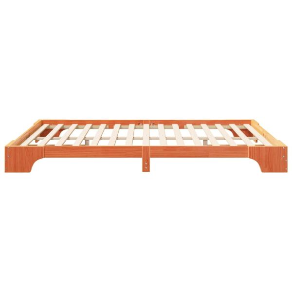 Рамка за легло Кафяво 160 x 220 cm Солидно борово дърво