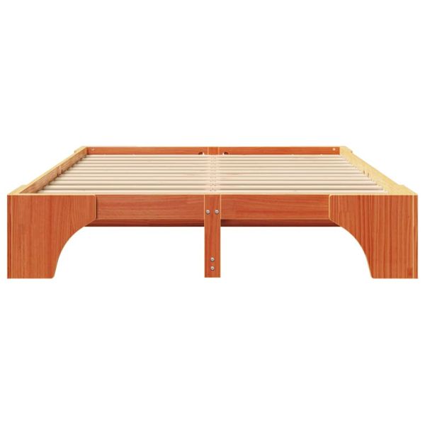 Рамка за легло Кафяво с восъчно покритие 140 x 200 cm