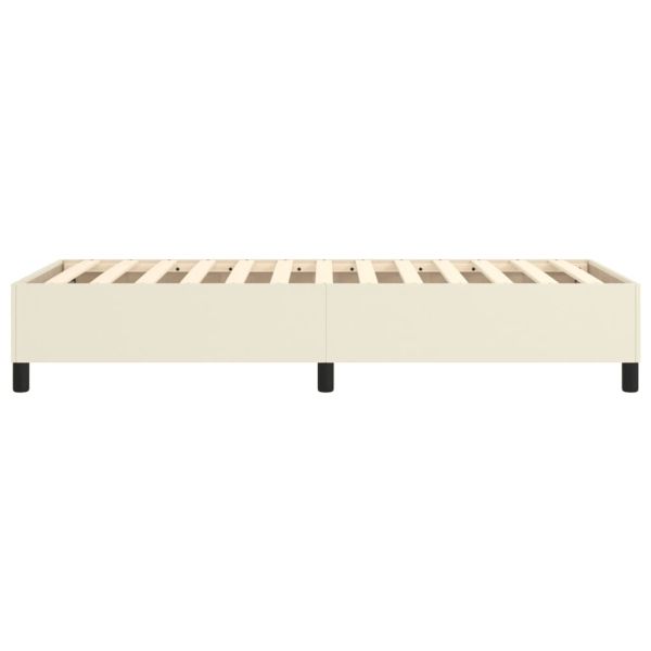 Рамка за легло с пружини, кремава, 80x200 см, изкуствена кожа