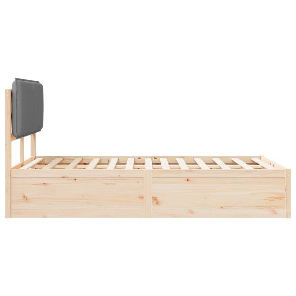 Леглова рамка с тапицирана гръбна част Светлосиво 120 x 200 cm