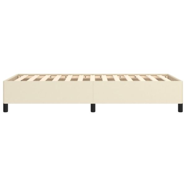 Рамка за легло, кремава, 80x200 см, изкуствена кожа