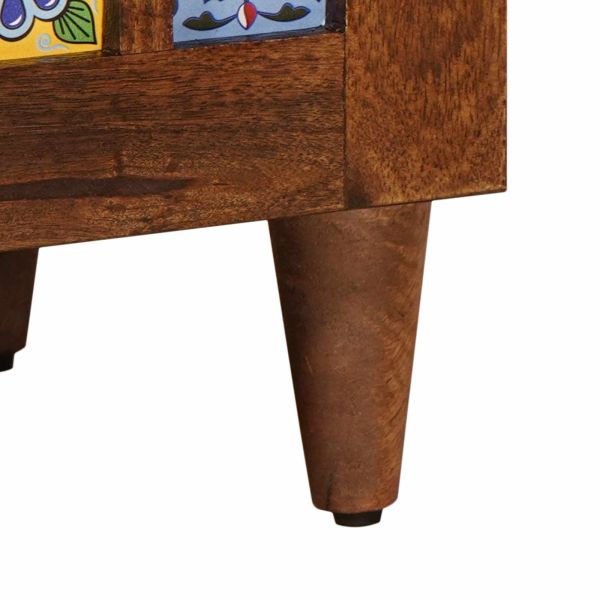 ТВ шкаф с врата Орех 80 x 31,5 x 46 см Солидно мангово дърво