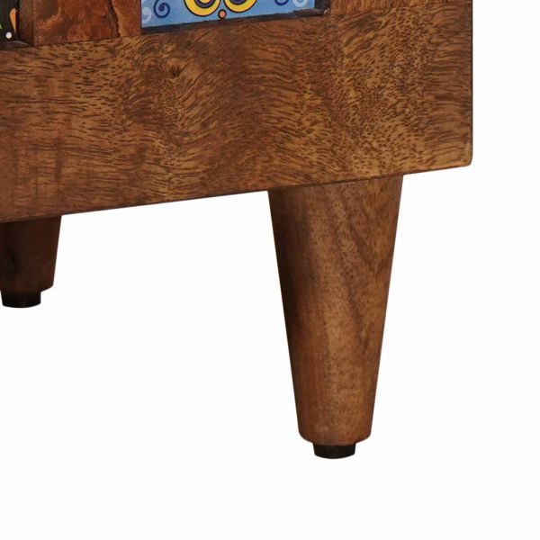 ТВ шкаф с чекмедже Орех 80 x 33,5 x 46 см Солидно мангово дърво