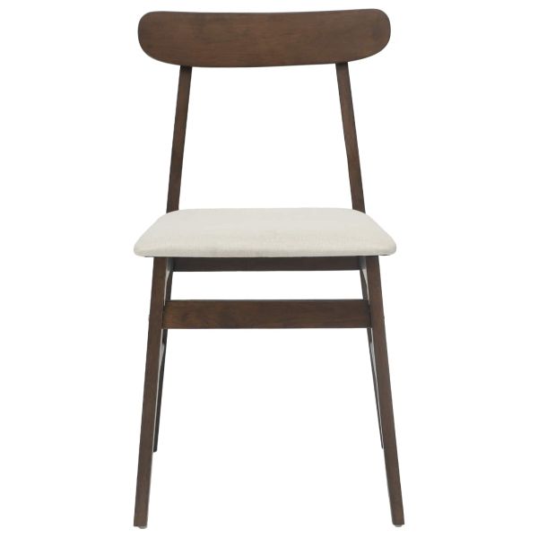 Трапезен стол 2 pcs Светло кафяво и светло Солидно гумено дърво