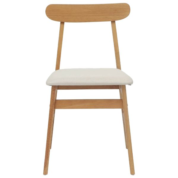 Трапезен стол 2 pcs Естествено и светло Солидно гумено дърво