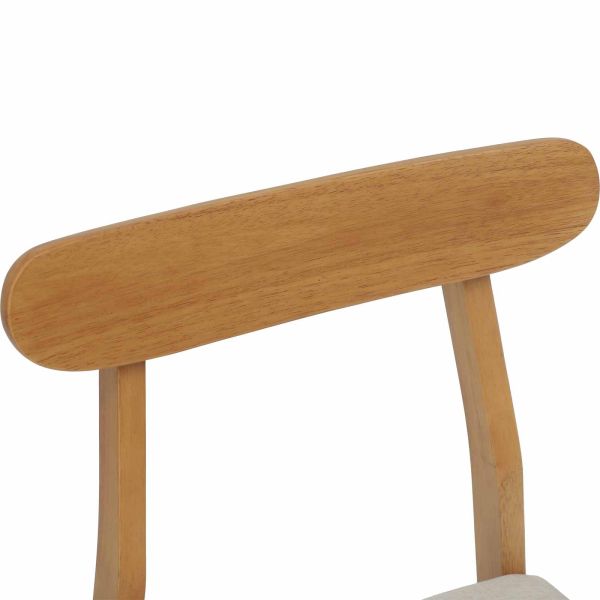 Трапезен стол 2 pcs Естествено и светло Солидно гумено дърво