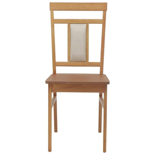 Трапезен стол 2 pcs Естествен Солидно гумено дърво