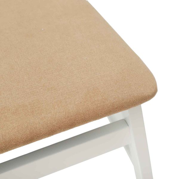 Трапезен стол 2 pcs Бяло и кафяво Солидно гумено дърво