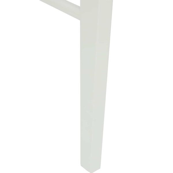 Трапезен стол 2 pcs Бяло и кафяво Солидно гумено дърво