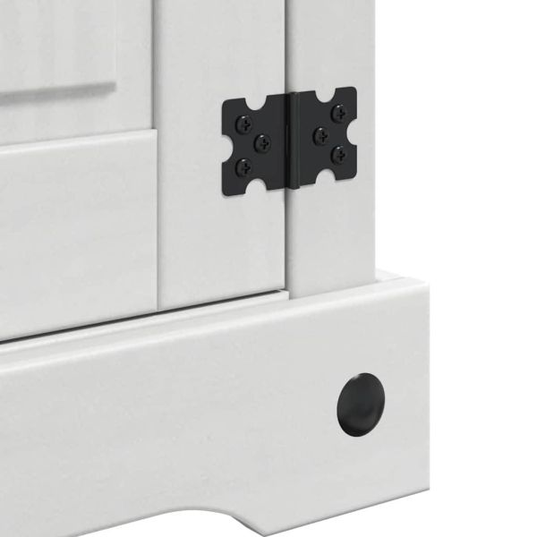 Нощно шкафче Бяло 45 x 35 x 64 см Солидно борово дърво