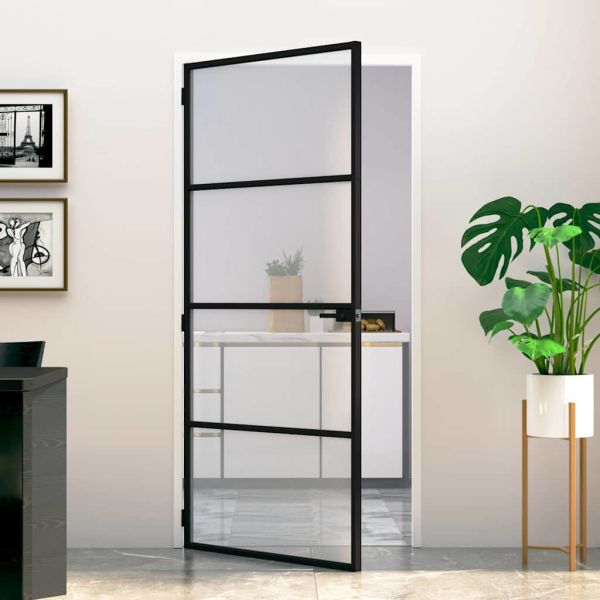 Врата за дом 93 x 201,5 x 3,5 см Алуминий и закалено стъкло