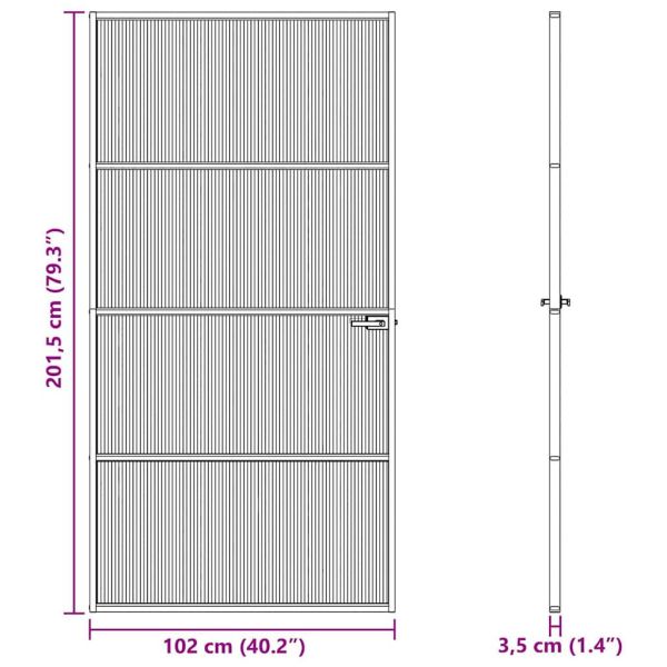 Врата за дом 102 x 201,5 x 3,5 см Алуминий и закалено стъкло