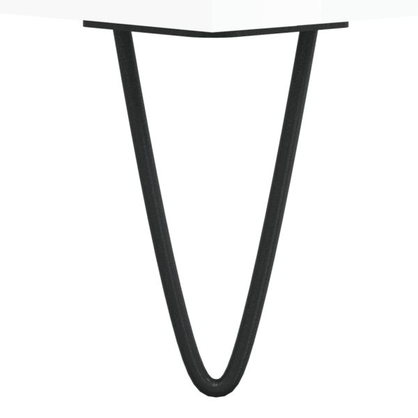 Кафе маса, бял гланц, 60x60x30 см, инженерно дърво