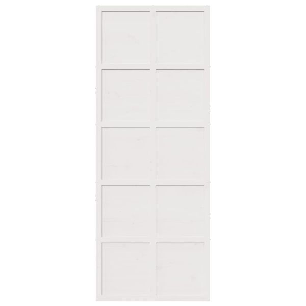 Плъзгаща се врата бяла 80x208 см масивно борово дърво