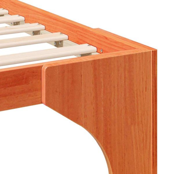 Рамка за легло Кафяво 200 x 200 cm Солидно борово дърво