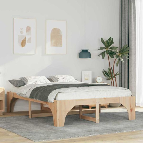 Рамка за легло Кафяво 160 x 200 cm Солидно борово дърво