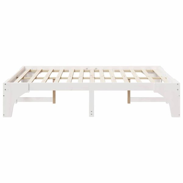 Рамка за легло Бяло 160 x 200 cm Солидно борово дърво
