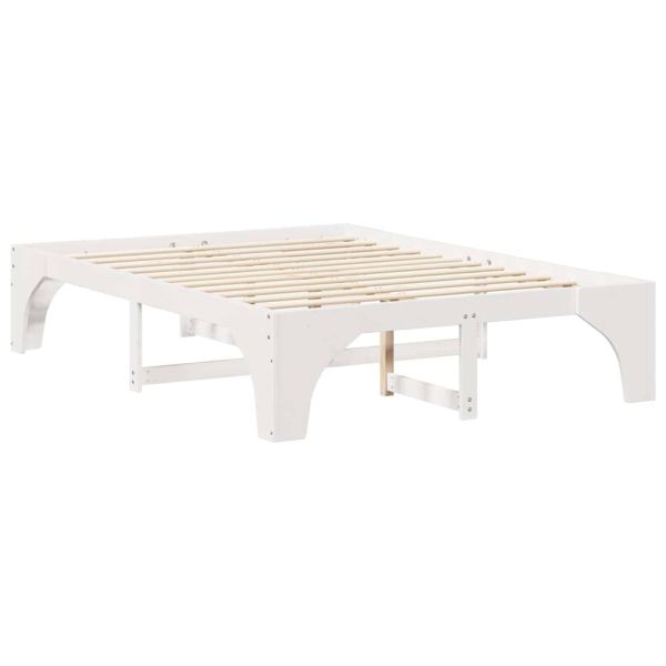 Рамка за легло Бяло 150 x 200 cm Солидно борово дърво