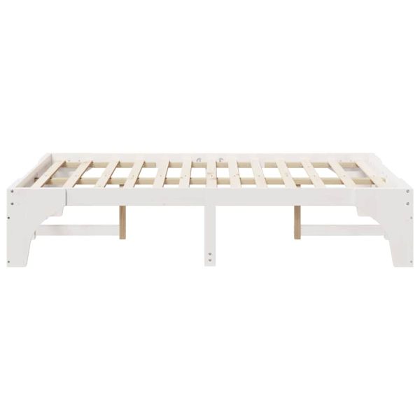 Рамка за легло Бяло 120 x 200 cm Солидно борово дърво