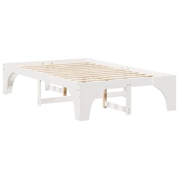 Рамка за легло Бяло 120 x 190 cm Солидно борово дърво
