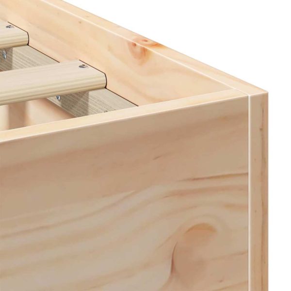 Леглово дъно Кафяво 200 x 200 cm Борово дърво масив