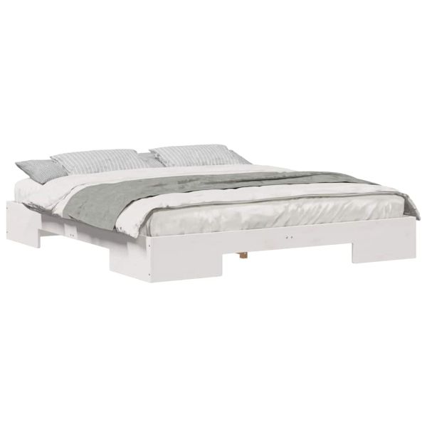 Леглово дъно Бяло 180 x 200 cm Борово дърво масив