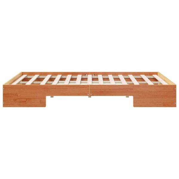 Леглово дъно Кафяво 140 x 190 cm Борово дърво масив