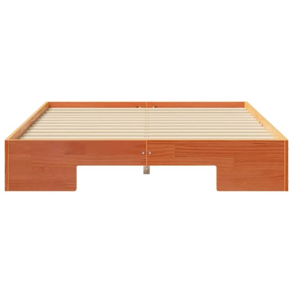 Леглово дъно Кафяво 135 x 190 cm Борово дърво масив