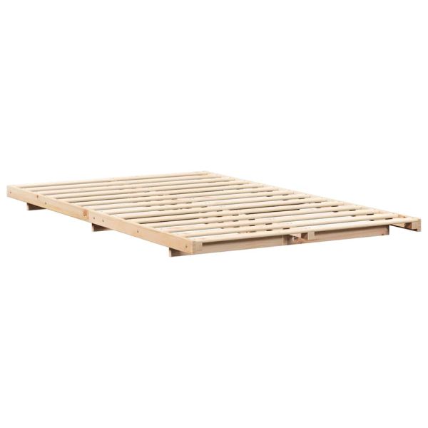 Леглово дъно Кафяво 135 x 190 cm Борово дърво масив