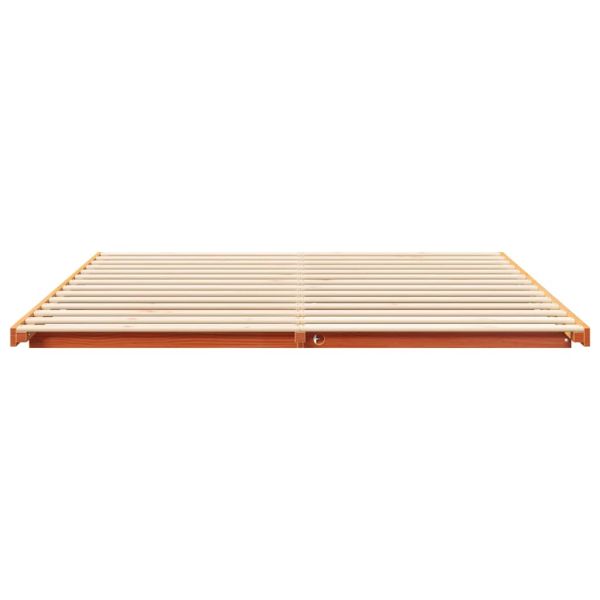 Леглово дъно Восъчнокафяв 200 x 220 cm Борово дърво масив