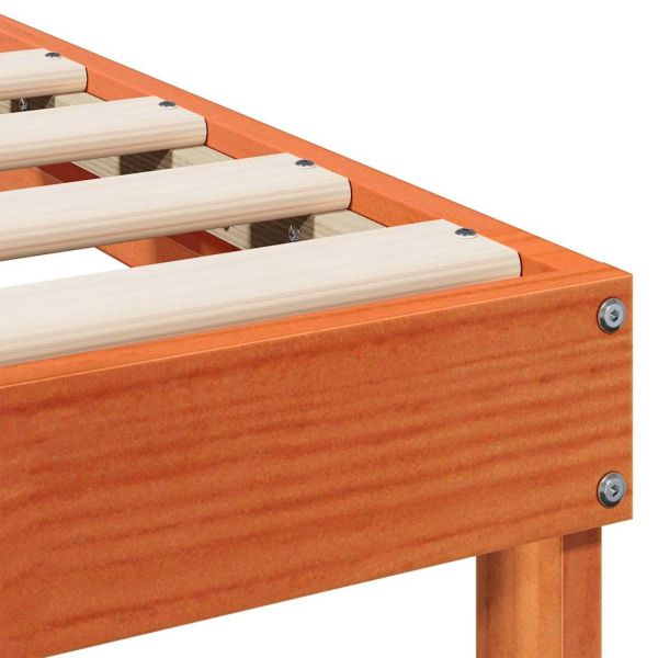 Рамка за легло Кафяво 100 x 210 cm Солидно борово дърво