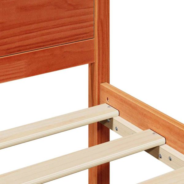 Рамка за легло с таблото Кафяво с восъчно покритие 100 x 200 cm