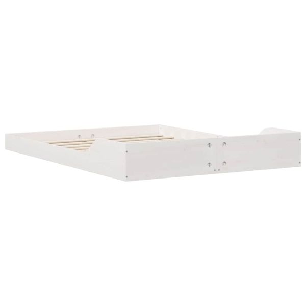Рамка за легло Бяло 120 x 190 cm Солидно борово дърво