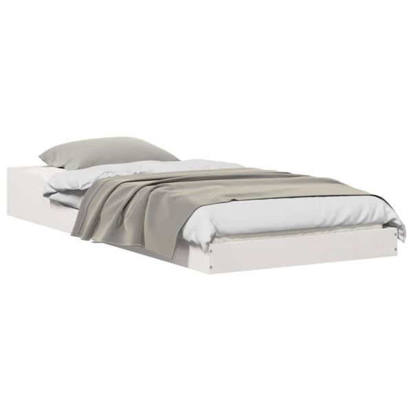 Рамка за легло Бяло 80 x 220 cm Солидно борово дърво