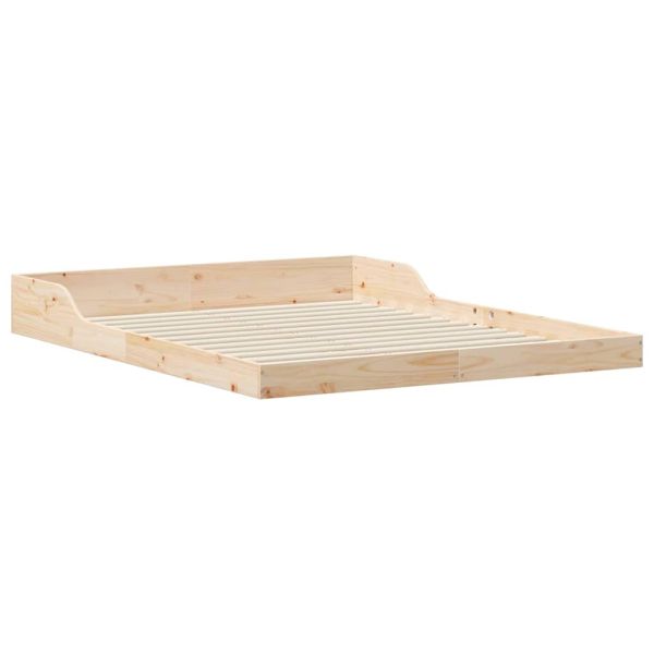 Рамка за легло Кафяво 160 x 220 cm Солидно борово дърво
