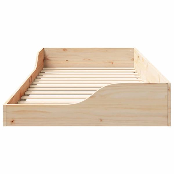 Рамка за легло Кафяво 100 x 200 cm Солидно борово дърво