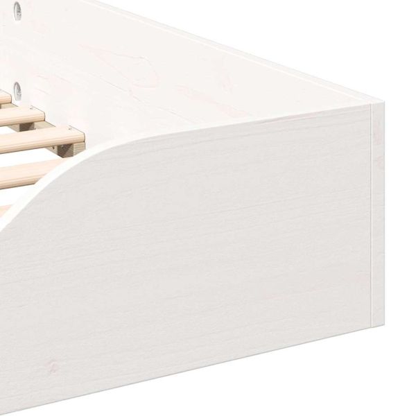 Рамка за легло Бяло 90 x 200 cm Солидно борово дърво