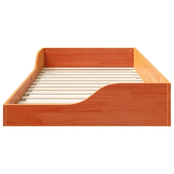 Леглово дъно Восъчнокафяв 90 x 200 cm Борово дърво масив