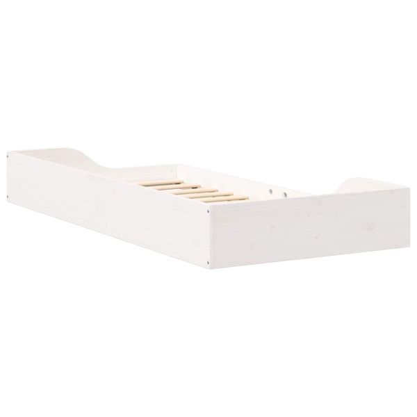 Рамка за легло Бяло 90 x 190 cm Солидно борово дърво