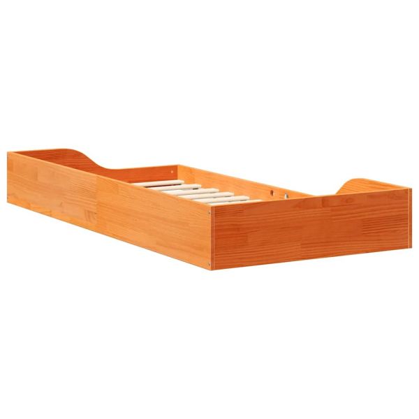 Рамка за легло Кафяво с восъчно покритие 90 x 190 cm