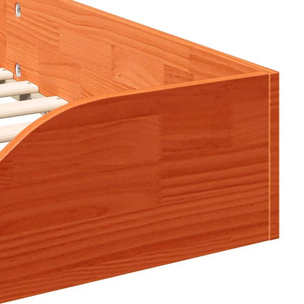 Рамка за легло Кафяво с восъчно покритие 90 x 190 cm