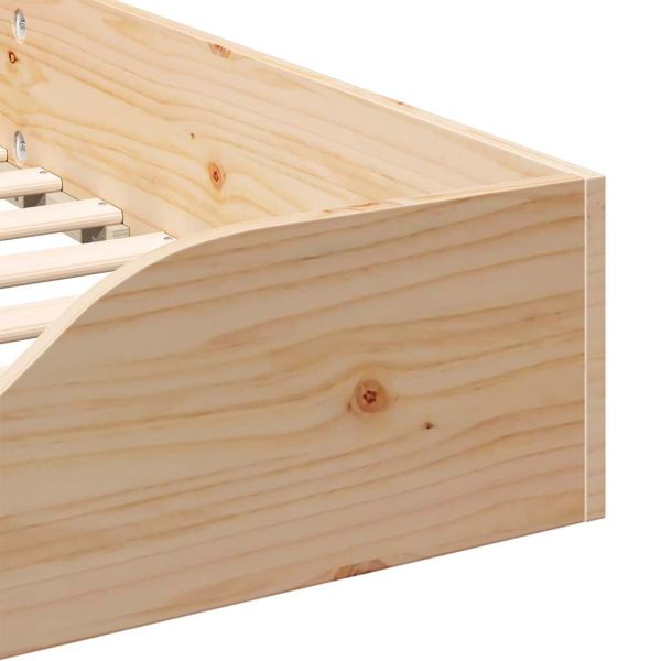 Рамка за легло Кафяво 80 x 210 cm Солидно борово дърво