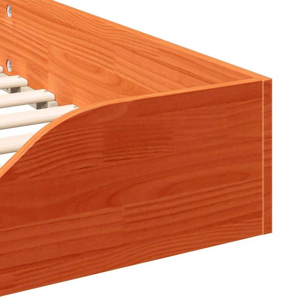 Рамка за легло Кафяво с восъчно покритие 90 x 210 cm