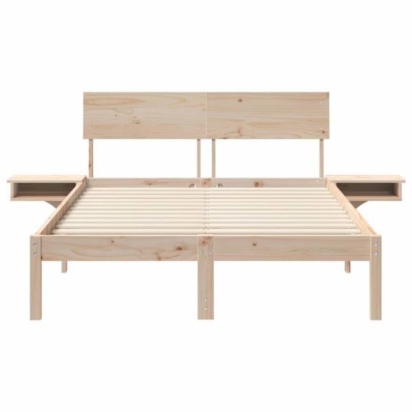 Рамка за легло Кафяво 140 x 200 cm Солидно борово дърво