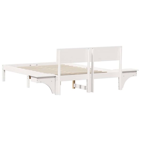 Рамка за легло с таблото Бяло 140 x 200 cm Солидно борово дърво