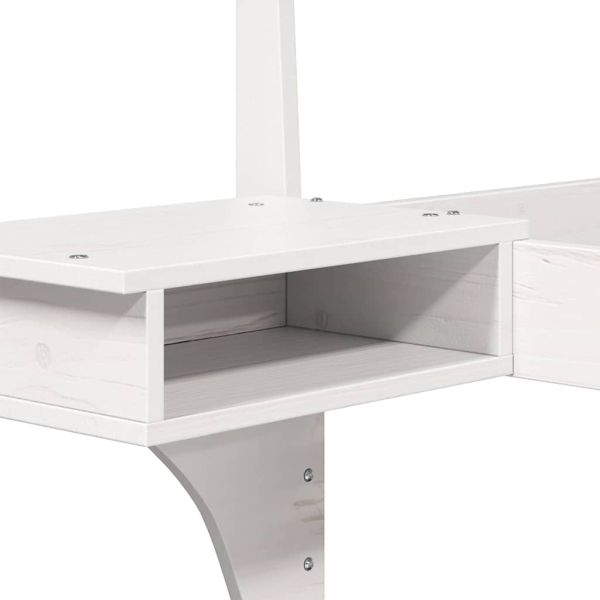 Рамка за легло с таблото Бяло 140 x 200 cm Солидно борово дърво