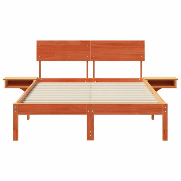 Рамка за легло с таблото Кафяво с восъчно покритие 135 x 190 cm
