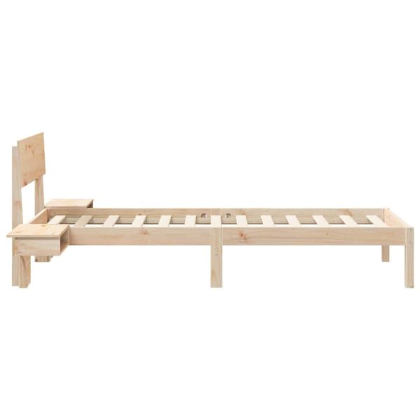 Рамка за легло Кафяво 75 x 190 cm Солидно борово дърво