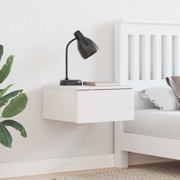 Нощно шкафче 2 pcs Бяло 37 x 35 x 18,5 см Борово дърво масив